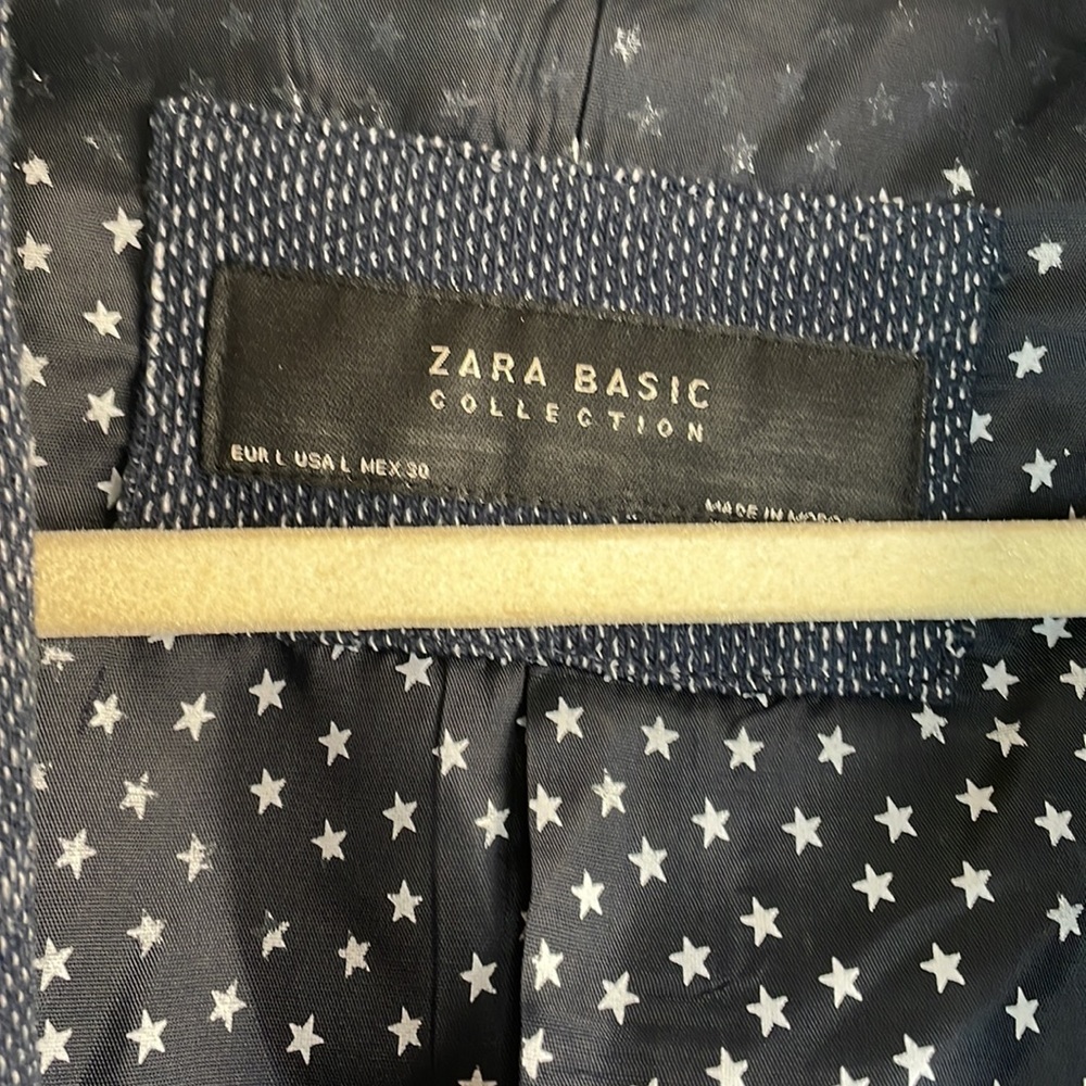 Zara - Basic Navy Blue Elbow Patch Blazer - image 4